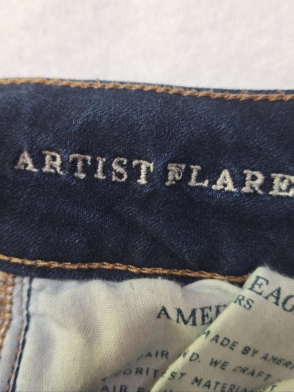American Eagle Super Stretch Jean Artist Flare Size 4 Women's Dark Denim Jeans - Picture 3 of 8